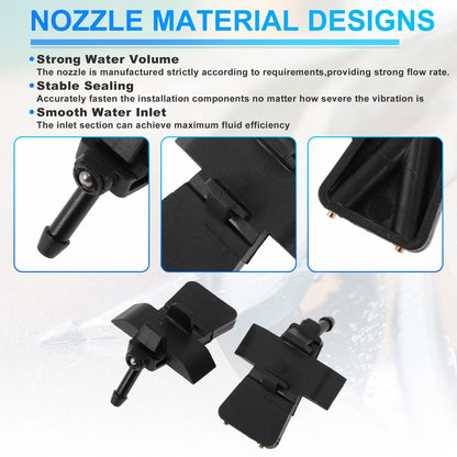 2X Windshield Washer Nozzle for Nissan Micra K12 (2003–2010) No. 28931AX600