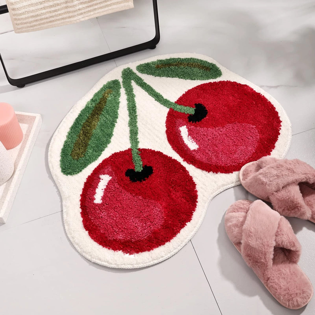 Cherry Bath Mat for Living Room (24x20 inches)
