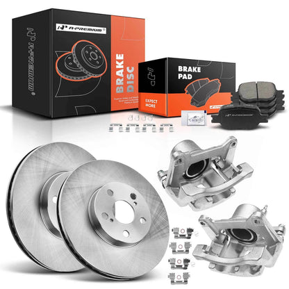 Set of 4 Front Disc Brake Rotors & Pads for Toyota Celica (2003–2005) R-31270, P-817, 19-B2580A, 19-B2581A