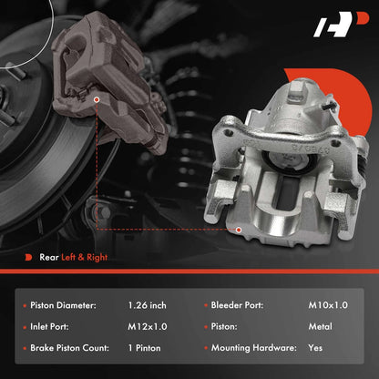 2X Rear Brake Calipers w/ Bracket for Audi A4 2002-2006, A4 Quattro 2002-2005, 8E0615423B, 8E0615424B