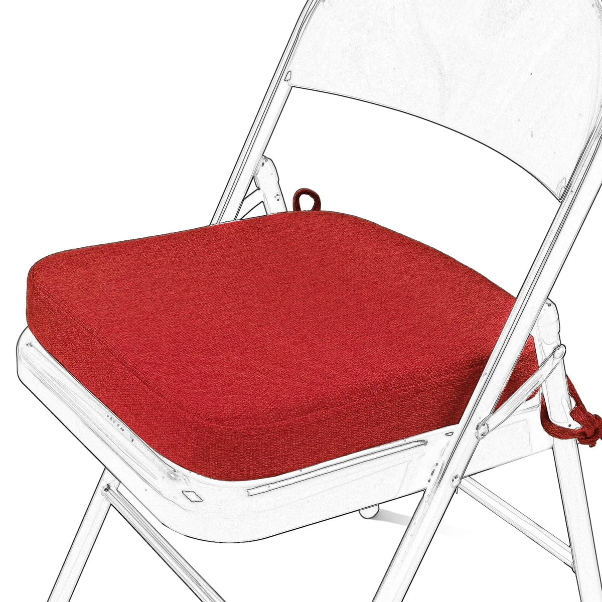 Memory Foam Chair Seat Cushion 15.7 Inch Square 2 Inch Thick Red