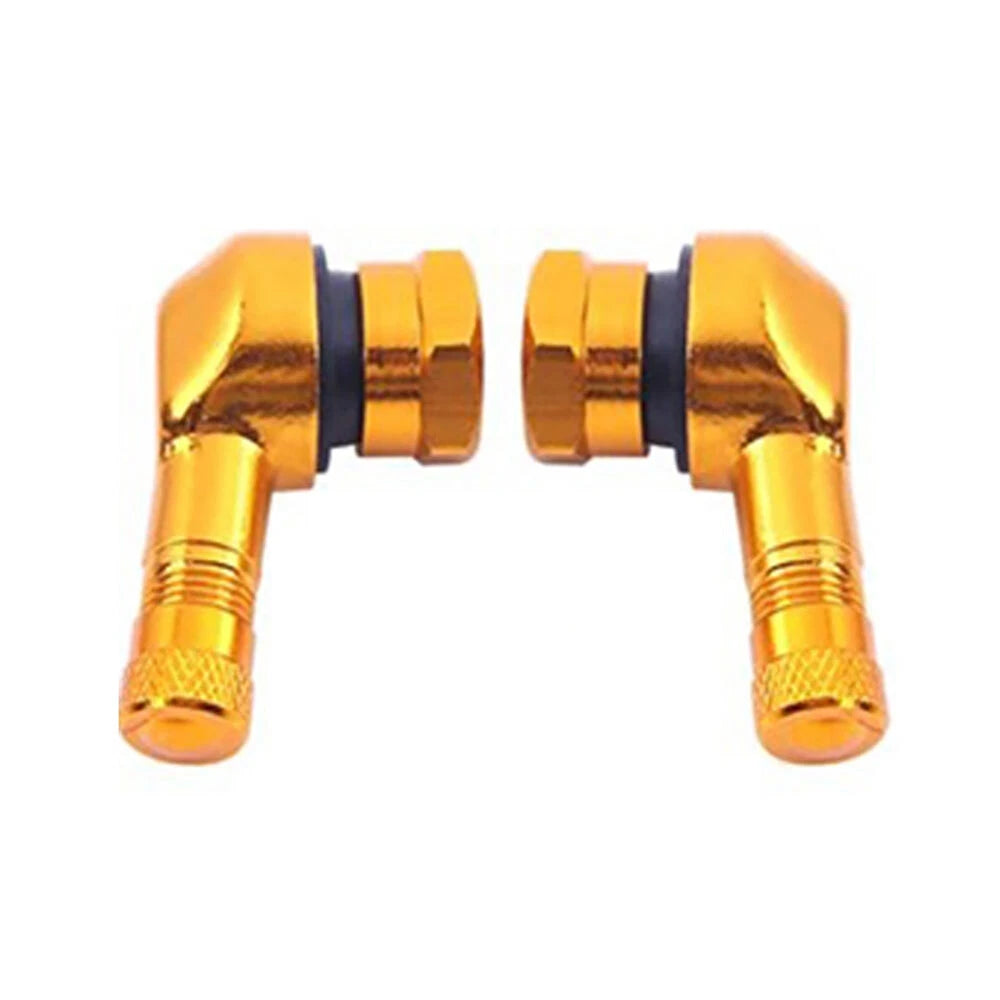 4pcs 11.3mm Tire Wheel Stem Valve for Motorcycle 90 Degree Angled Gold