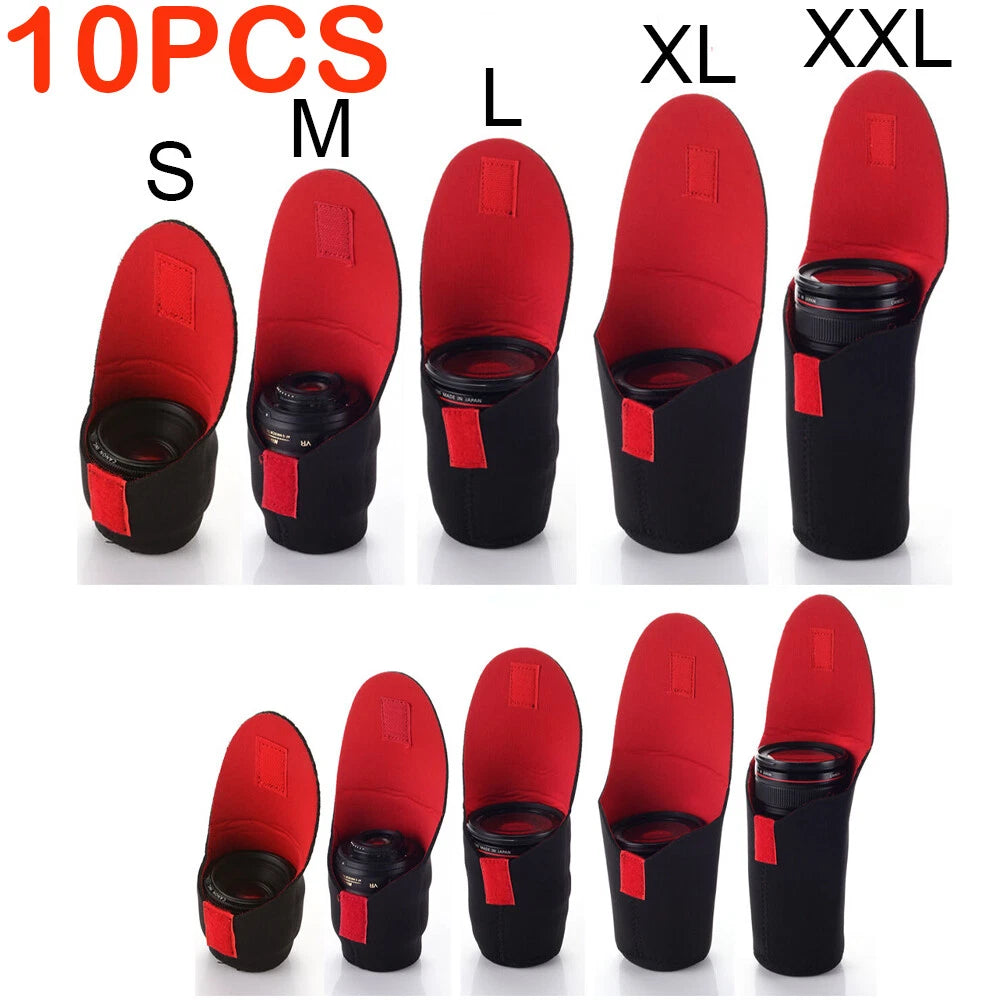 10pcs Waterproof Lens Protector Pouch Case for DSLR Camera