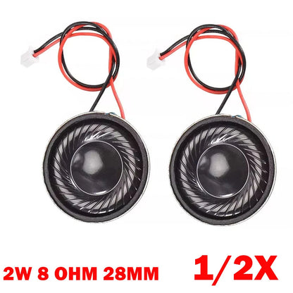 2X 28mm 8 Ohm Micro Internal Speaker for Various Applications