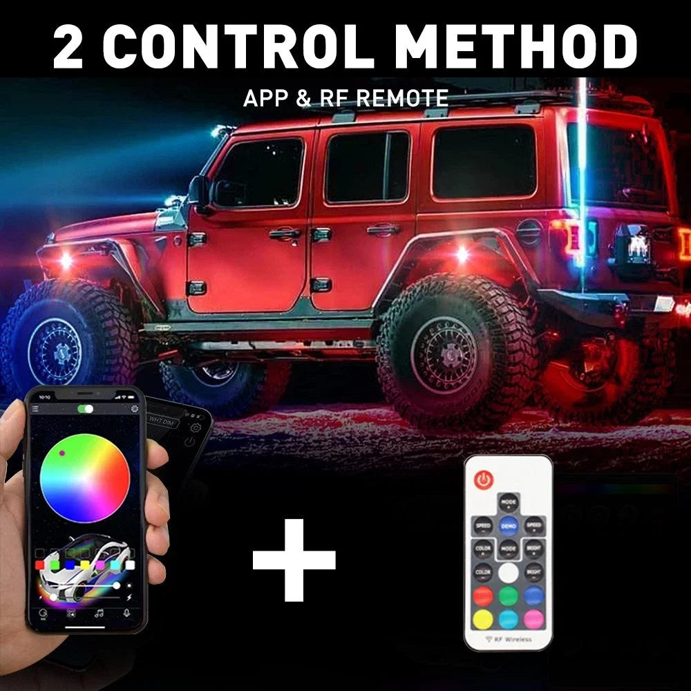 6PCS RGB Underglow Car Strip Light for Universal Vehicles (2010–2023)