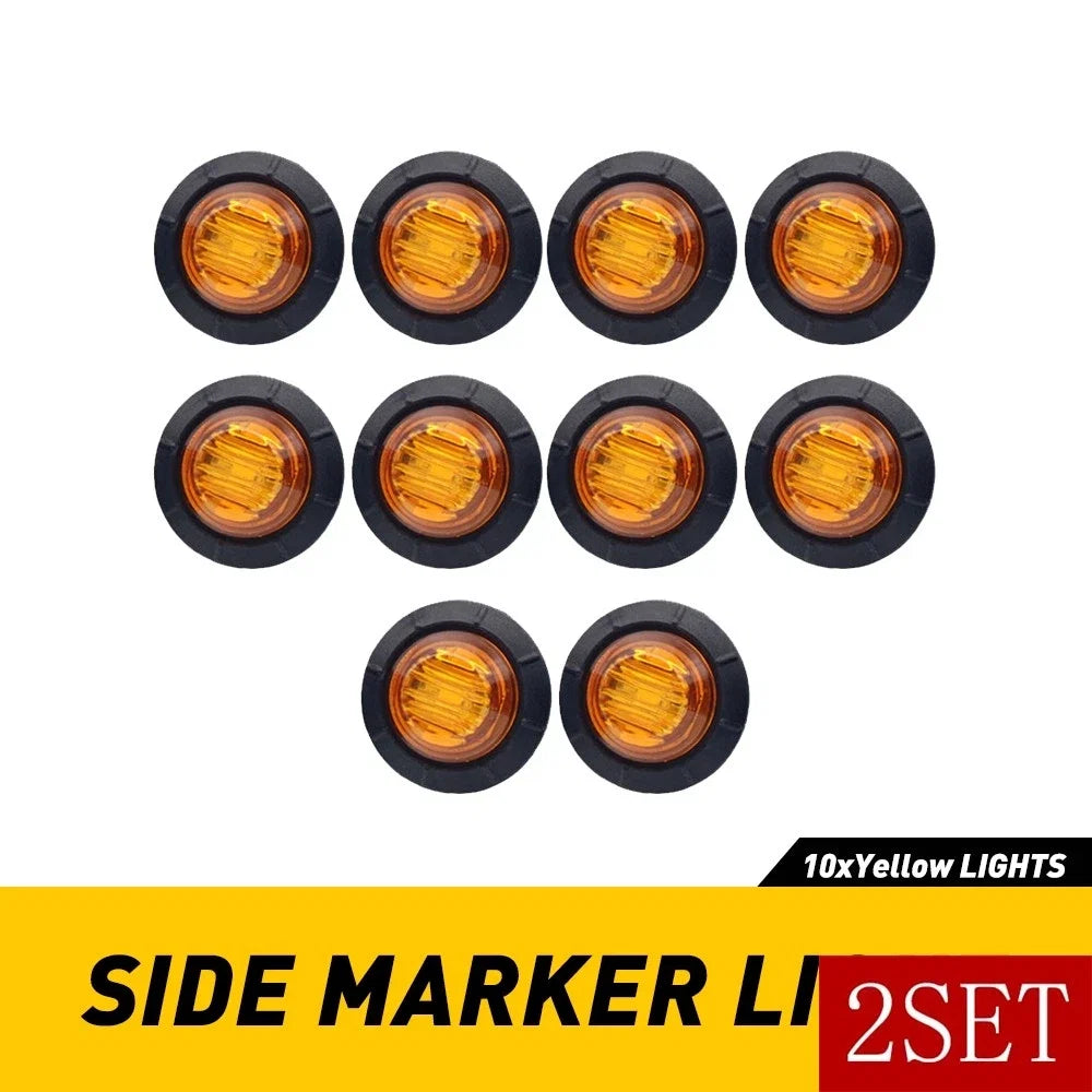 Amber LED Side Marker Lights for Truck Trailer (Waterproof)