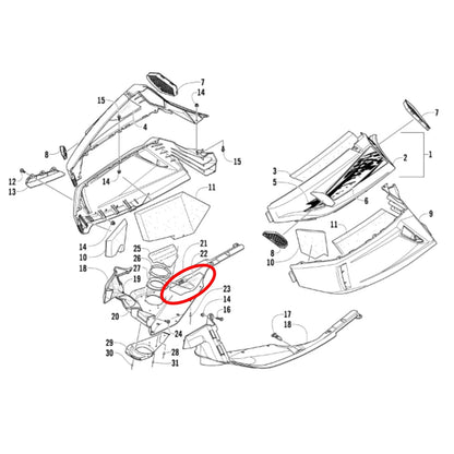 Skidplate Belly Pan Right Hand for Arctic Cat (OEM) 4606-797