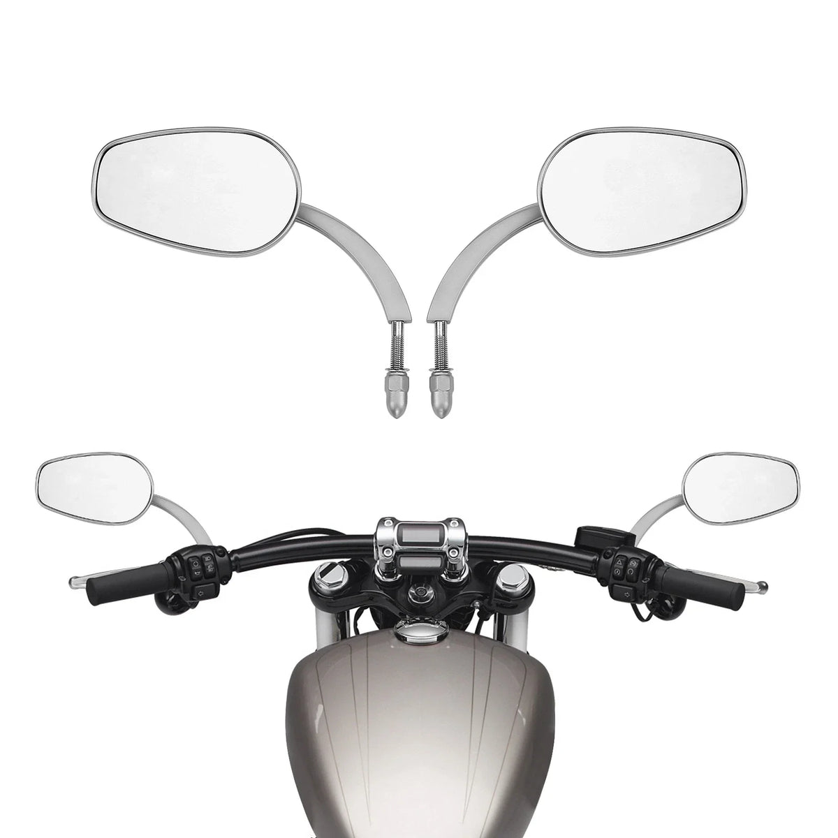 8mm Rearview Side Mirrors for Harley Touring Electra Street Road Glide (US)