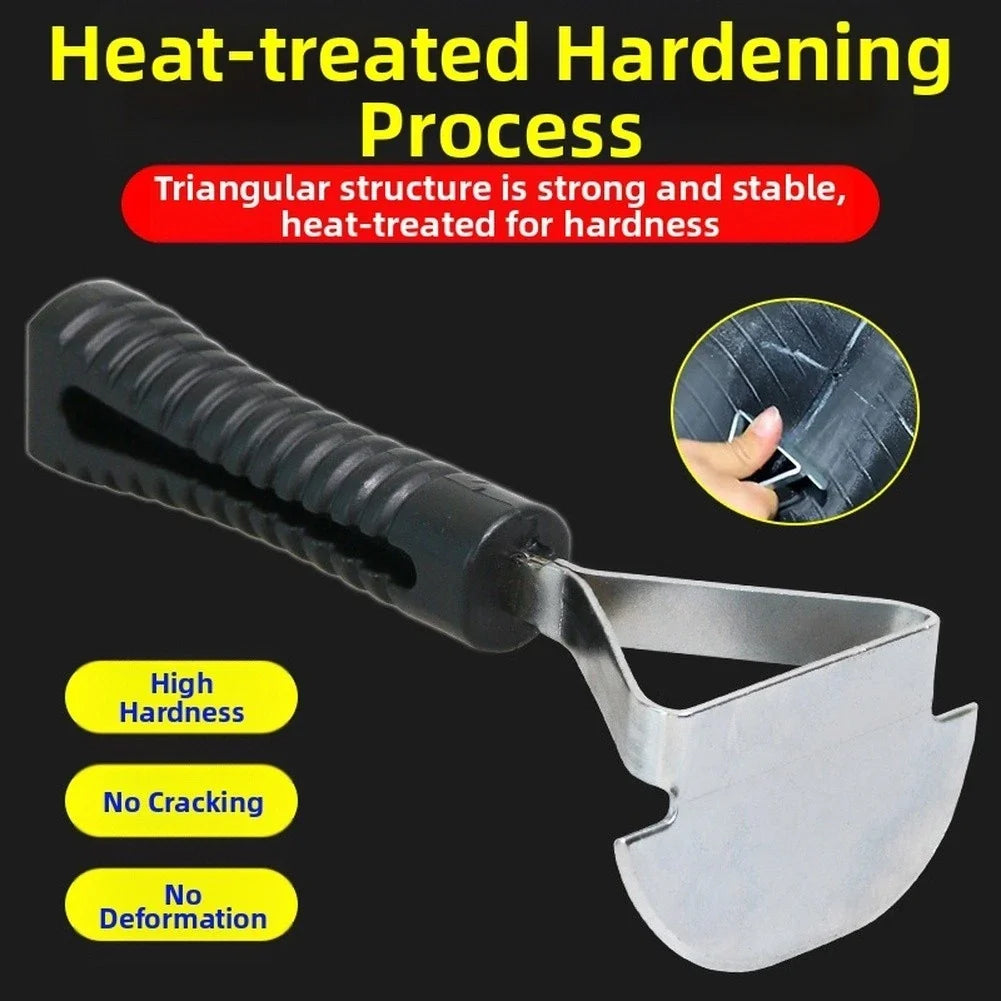 Curved Steel Tire Scraper Tool for Tire Dirt Removal and Grinding