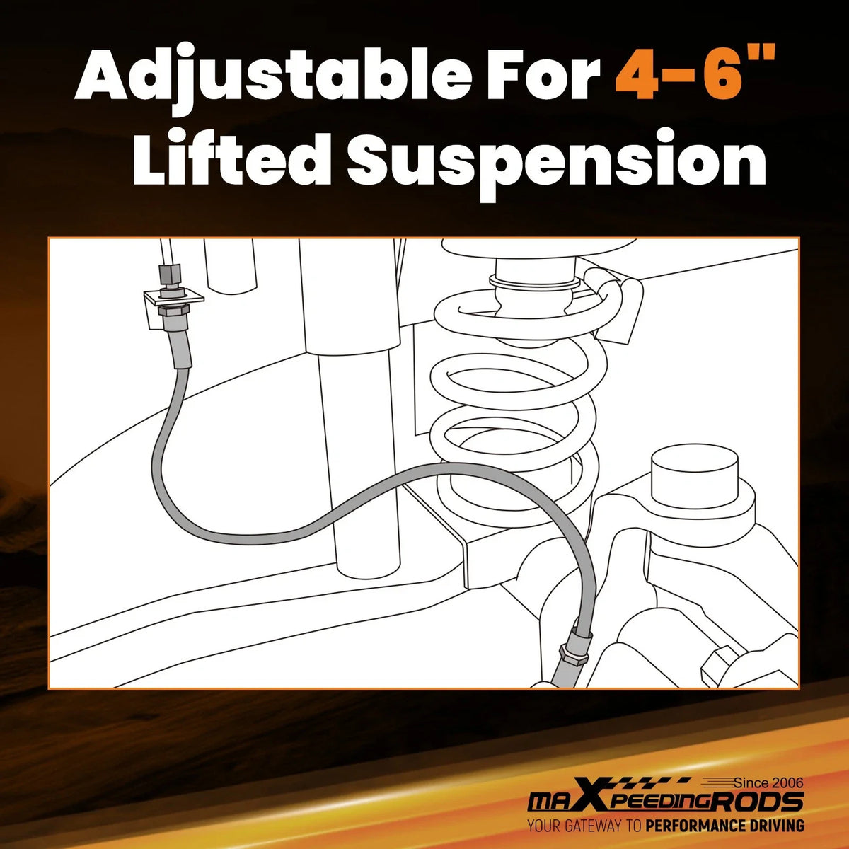 Extended Brake Lines for Ford F150 Bronco (1980–1996) 4"-6" Lift Stainless Steel
