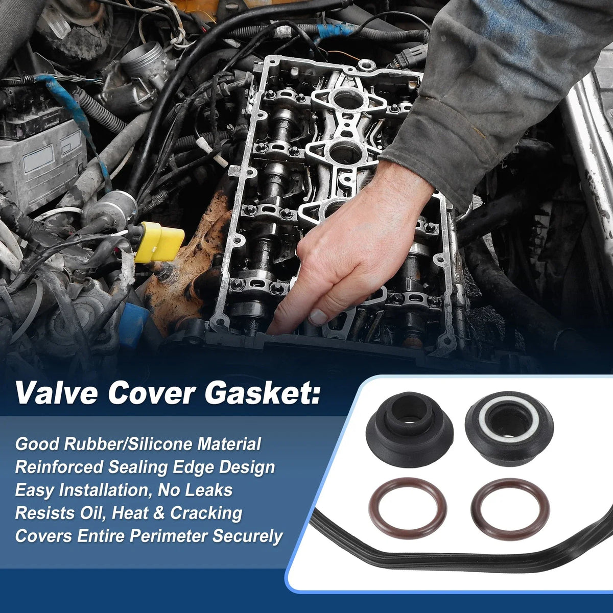 Set of 2 Valve Cover Gaskets for Dodge Ram 2500 (2003) 5086954AA