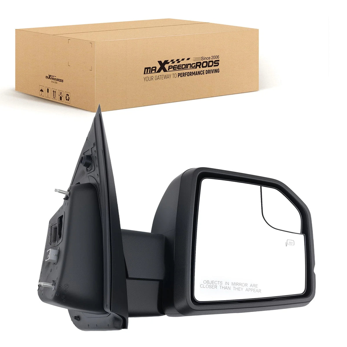 Heated Passenger Mirror for Ford F-150 (2015–2020) with Turn Signal Black