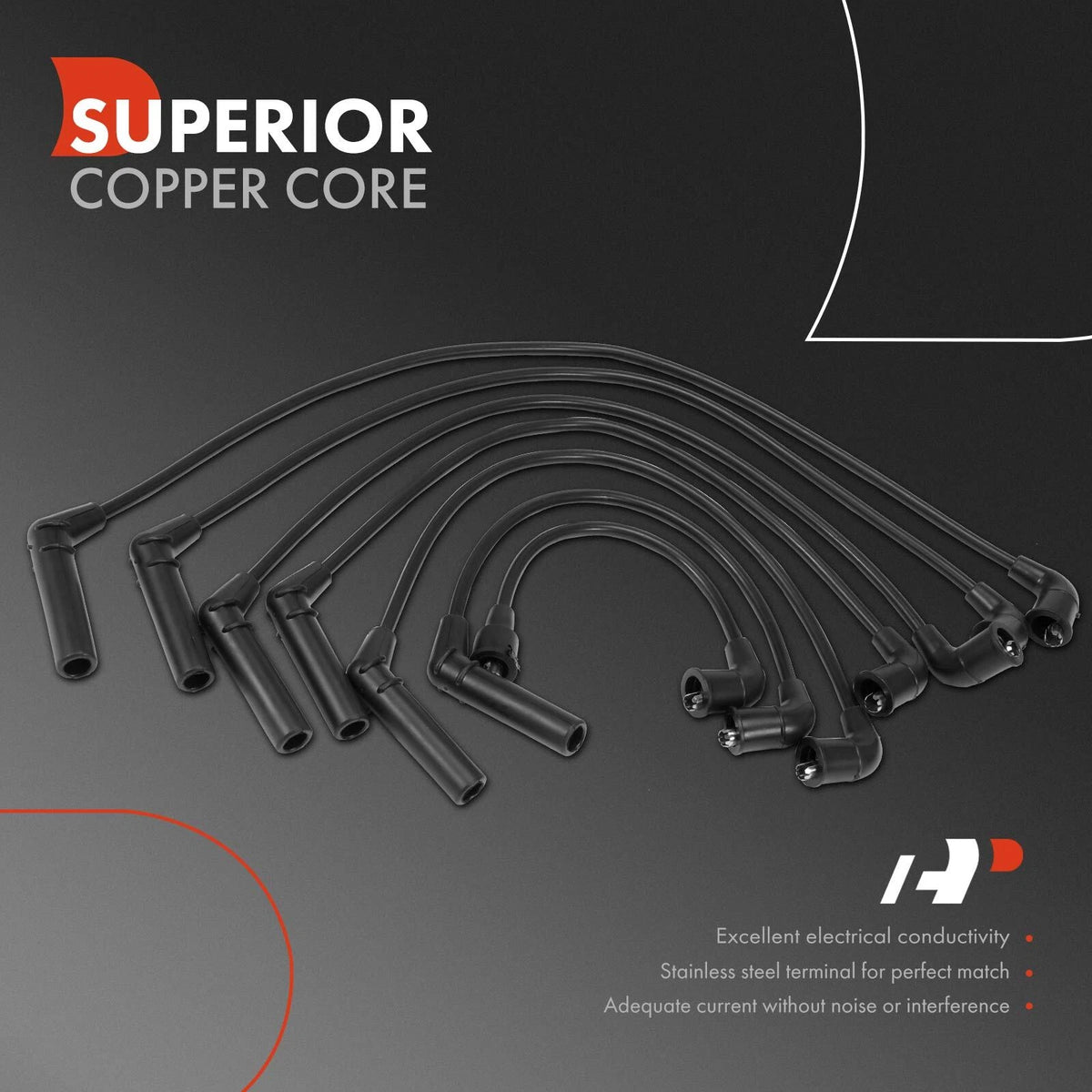 Set of 7 Spark Plug Wires for Mitsubishi 3000GT (1997–1999) MD975952, 671-6222