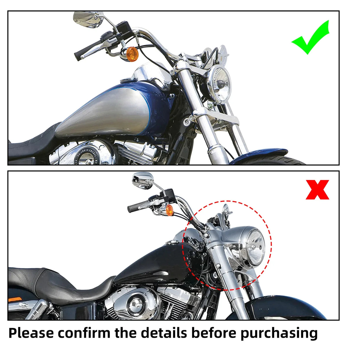 Headlight Fairing Cover with 15" Smoke Windshield for Harley Dyna FXDXT (1999–2006)