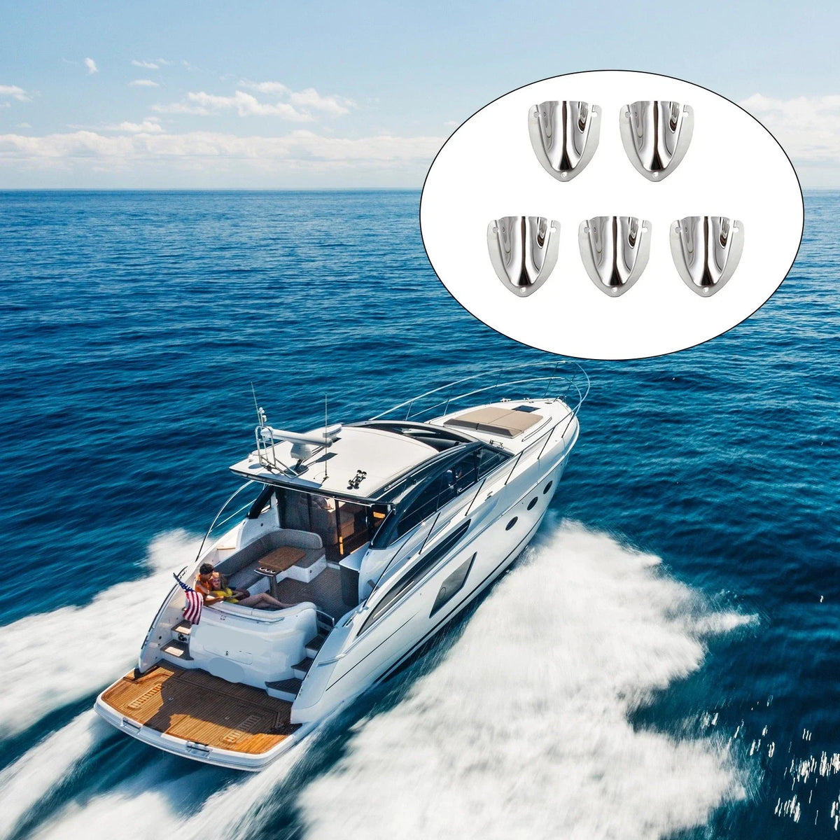 5pcs Stainless Steel Vent Cap for Yacht and Boat Transducer Cable Cover