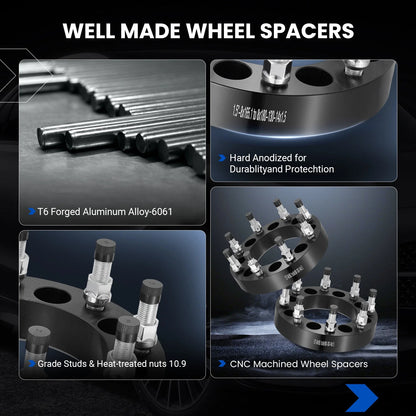 1.5" 8x6.5 to 8x180 Wheel Spacers Adapter for GMC Sierra 1500 (2015–2021)
