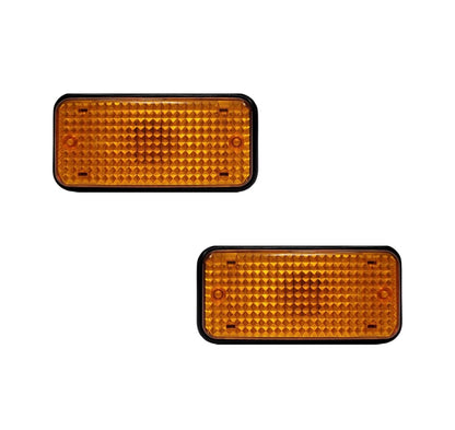2Pcs Amber Rectangle Side Marker Lights for Trailer RV Truck (M01A)