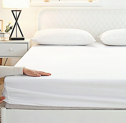 Fitted Sheet for Full Size Bed (100% Cotton, 300 Thread Count, Deep, White)