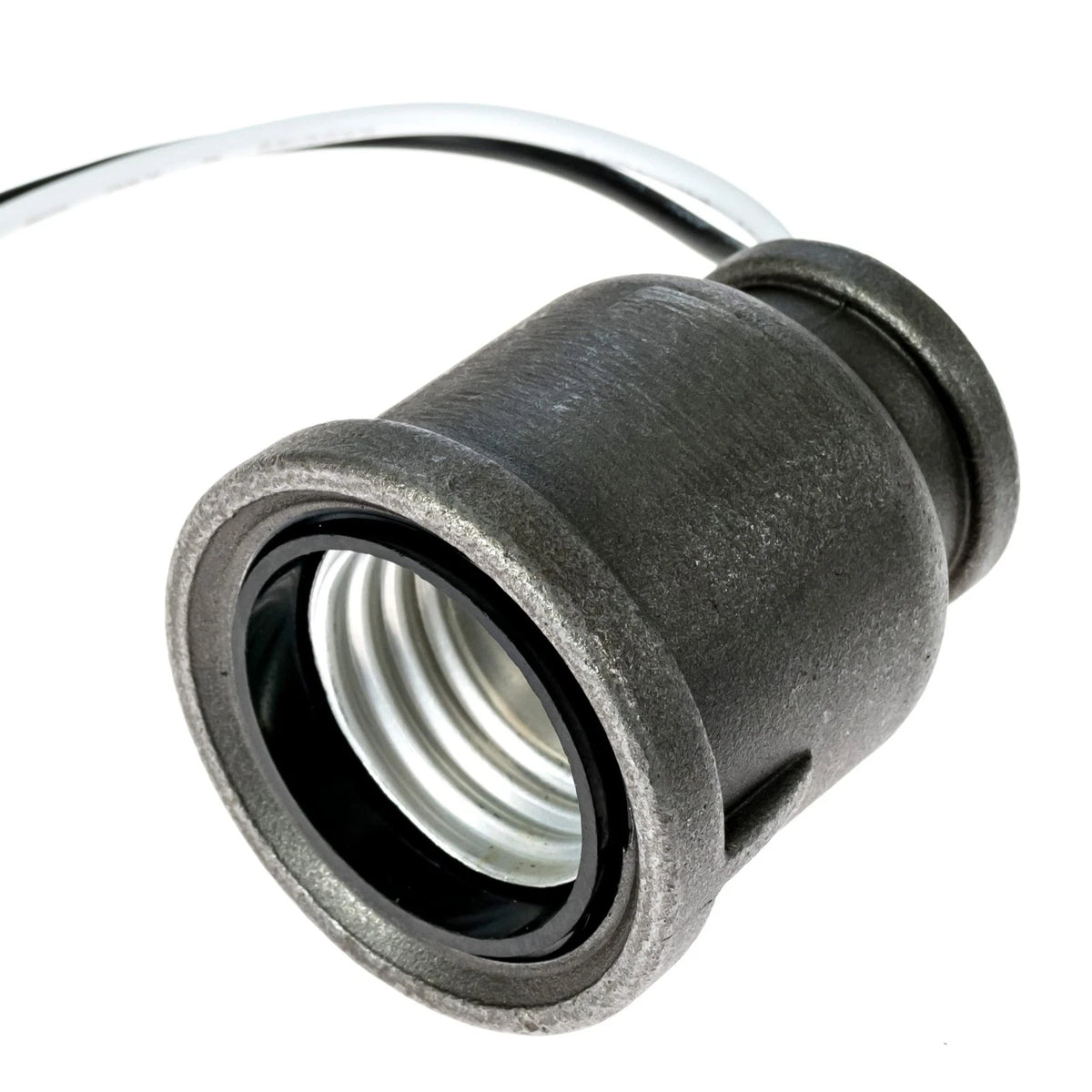 Iron Pipe Lamp Socket for 1/2 Inch NPT (Black)