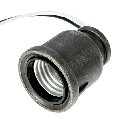 Iron Pipe Lamp Socket for 1/2 Inch NPT (Black)