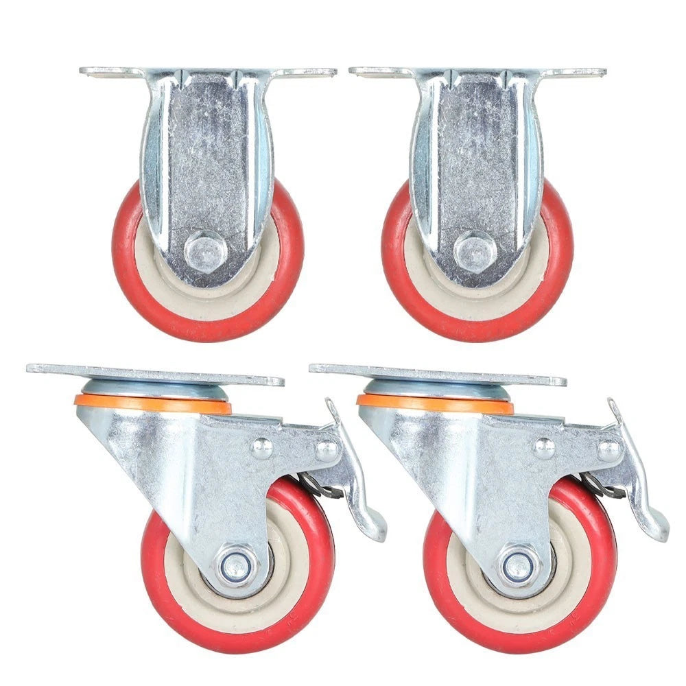 Set of 4 Heavy Duty 3" Castor Wheels for Trolley Bench (100kg Load)