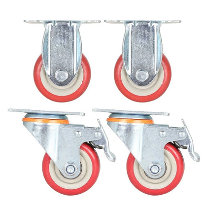 Set of 4 Heavy Duty 3" Castor Wheels for Trolley Bench (100kg Load)