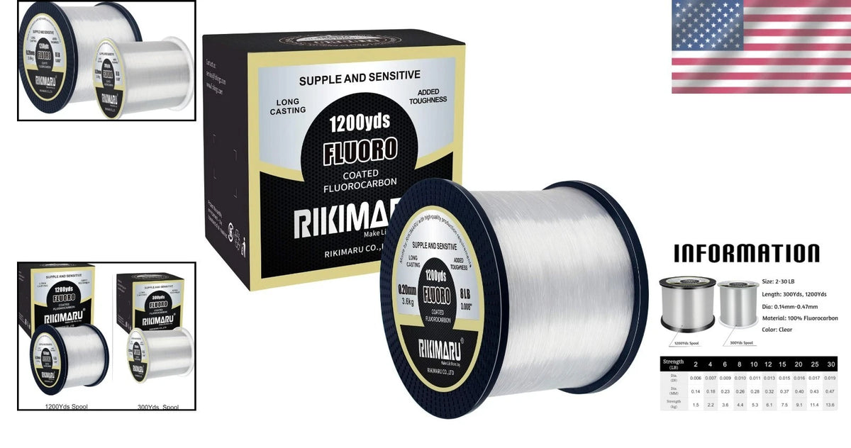 3600 Feet Clear Fluorocarbon Fishing Line 10 Lb Single Strand