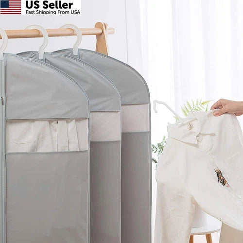 Set of 2 Clear Dress Bags for Gowns Long (23.3" x 65")