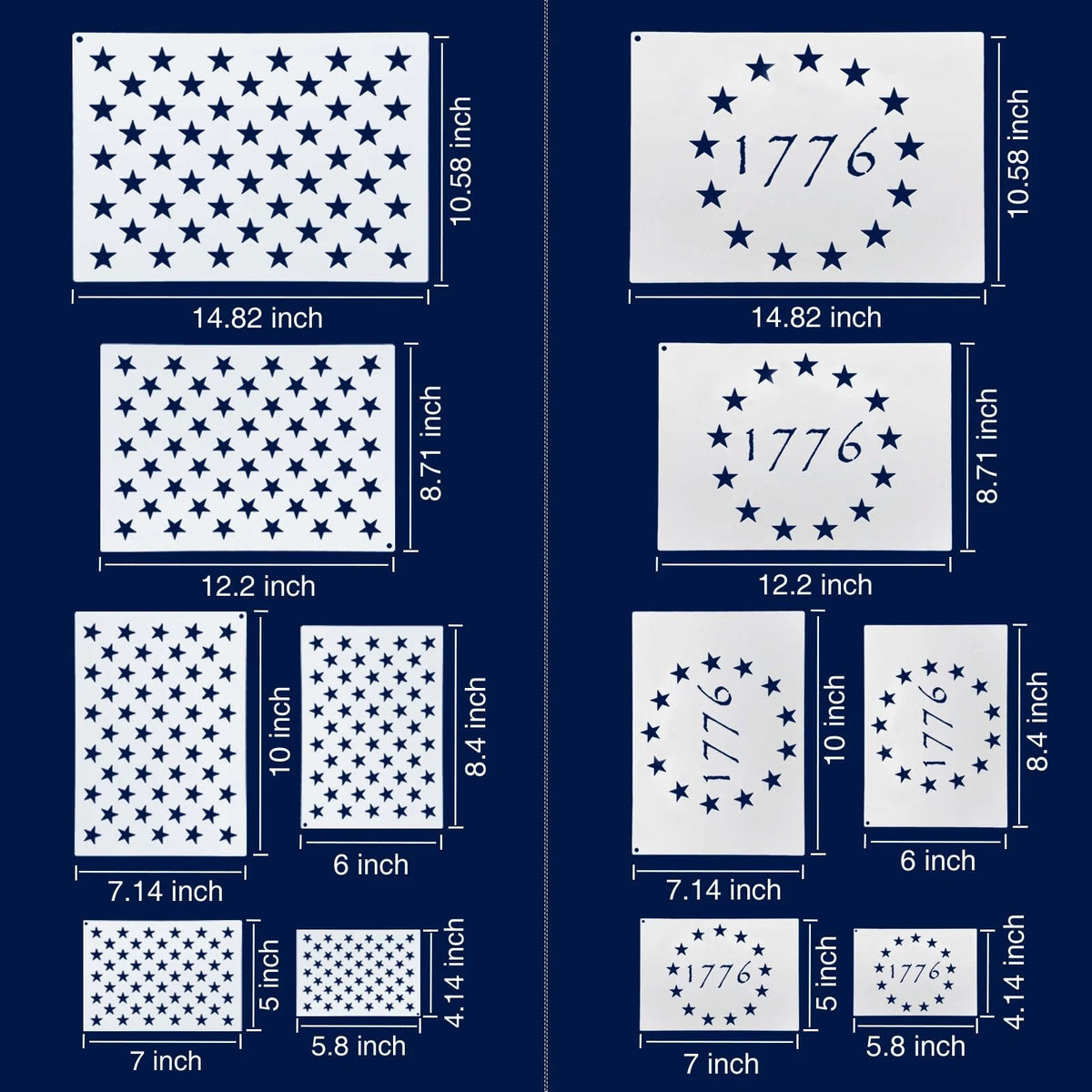 Set of 50 Star Stencils for American Flag Templates