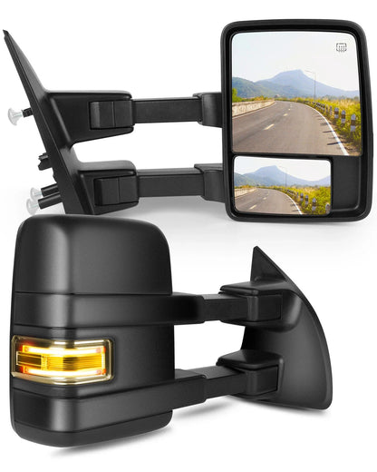 Power Heated Towing Mirrors with Puddle Light & Turn Signal for Ford F-150 (2004–2014)