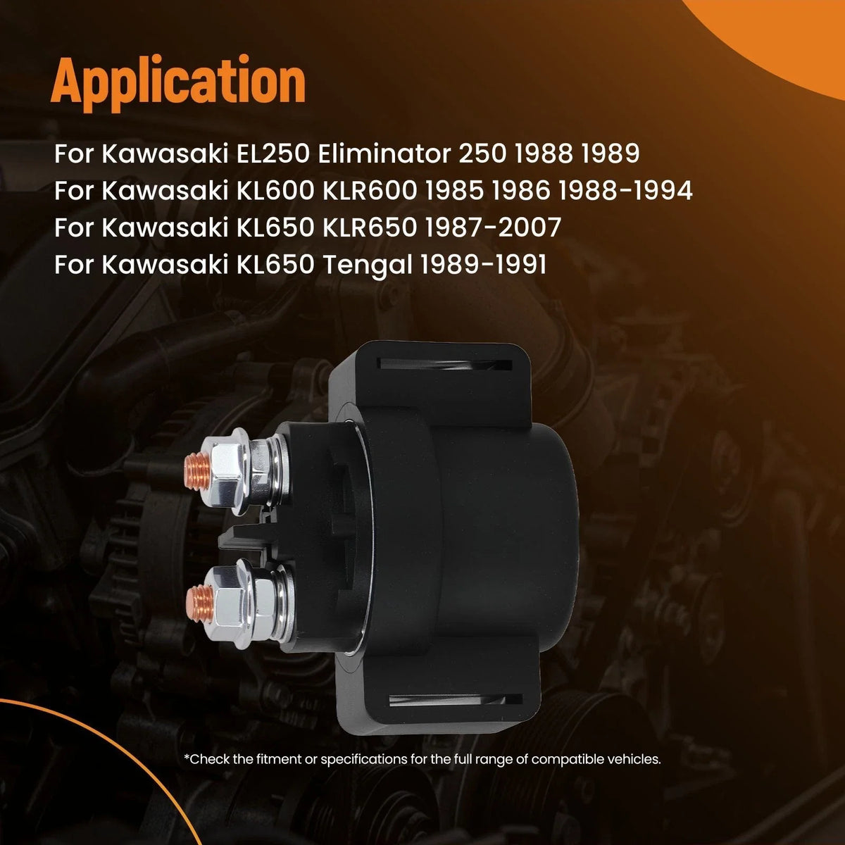 Starter Solenoid Relay for Kawasaki EL250 Eliminator (1988–1989) 27010-1314