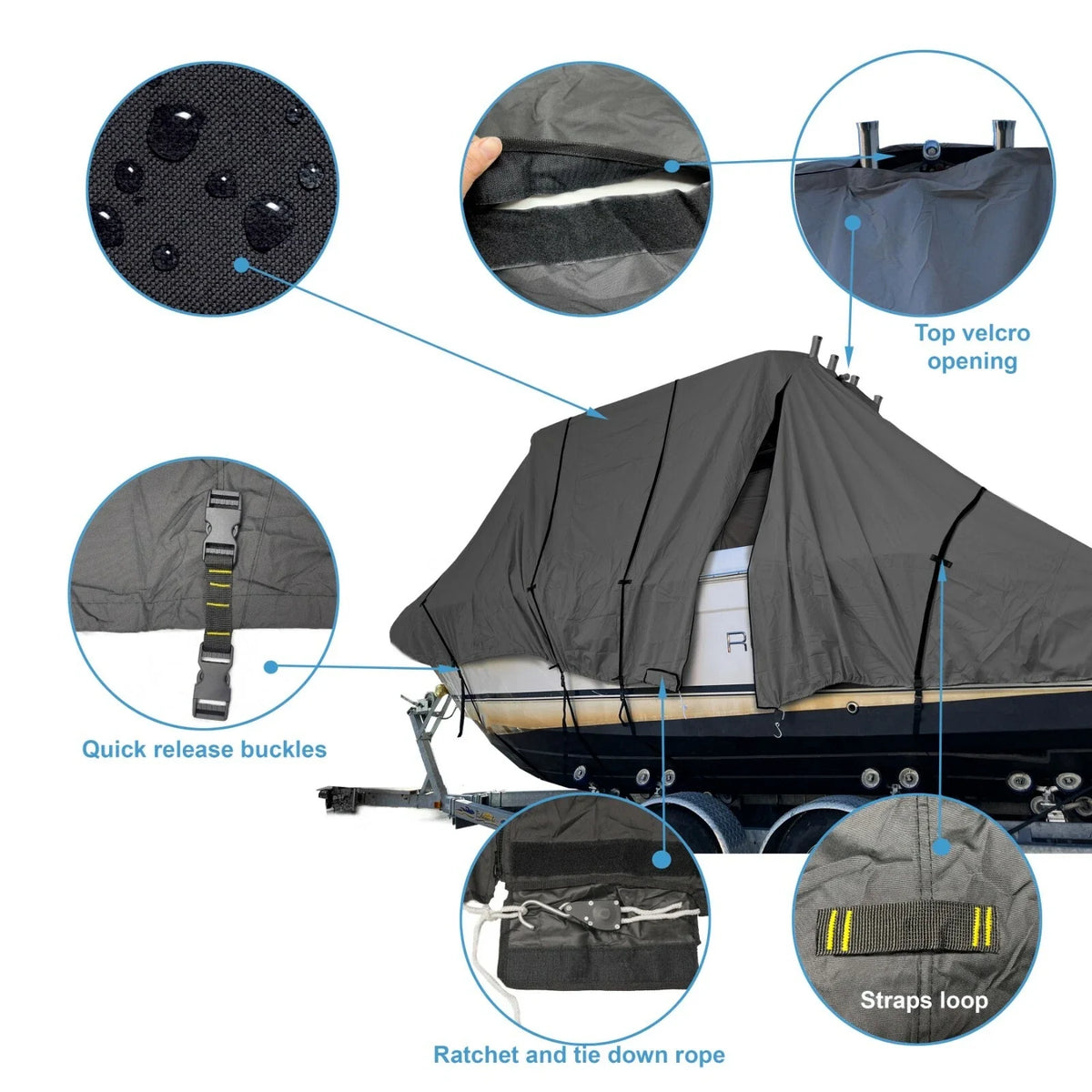 Trophy 1903 CC Center Console T-Top Hard-Top Storage Cover (Black)