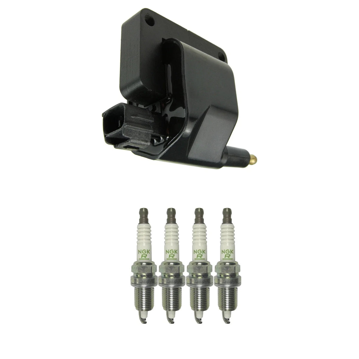 Set of 4 NGK HEI Ignition Coils & Nickel Spark Plugs for Dakota TJ Wrangler (1997–2006)