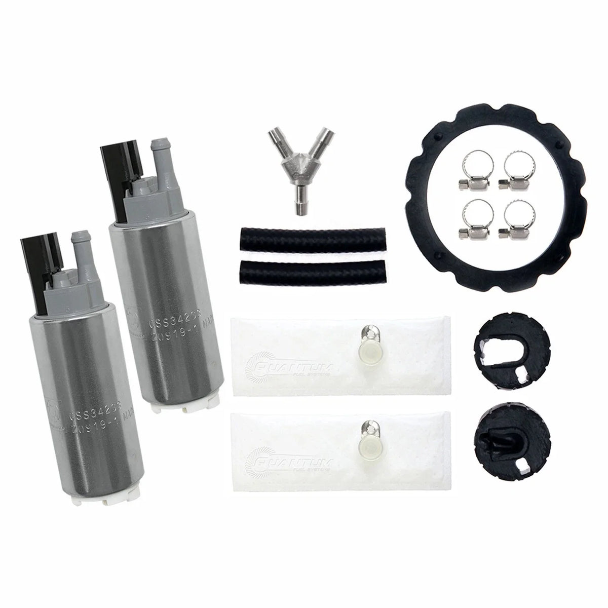 2X Walbro GSS342 255LPH Fuel Pumps for Ford Lightning (1999–2004) + Y-Fitting Kit
