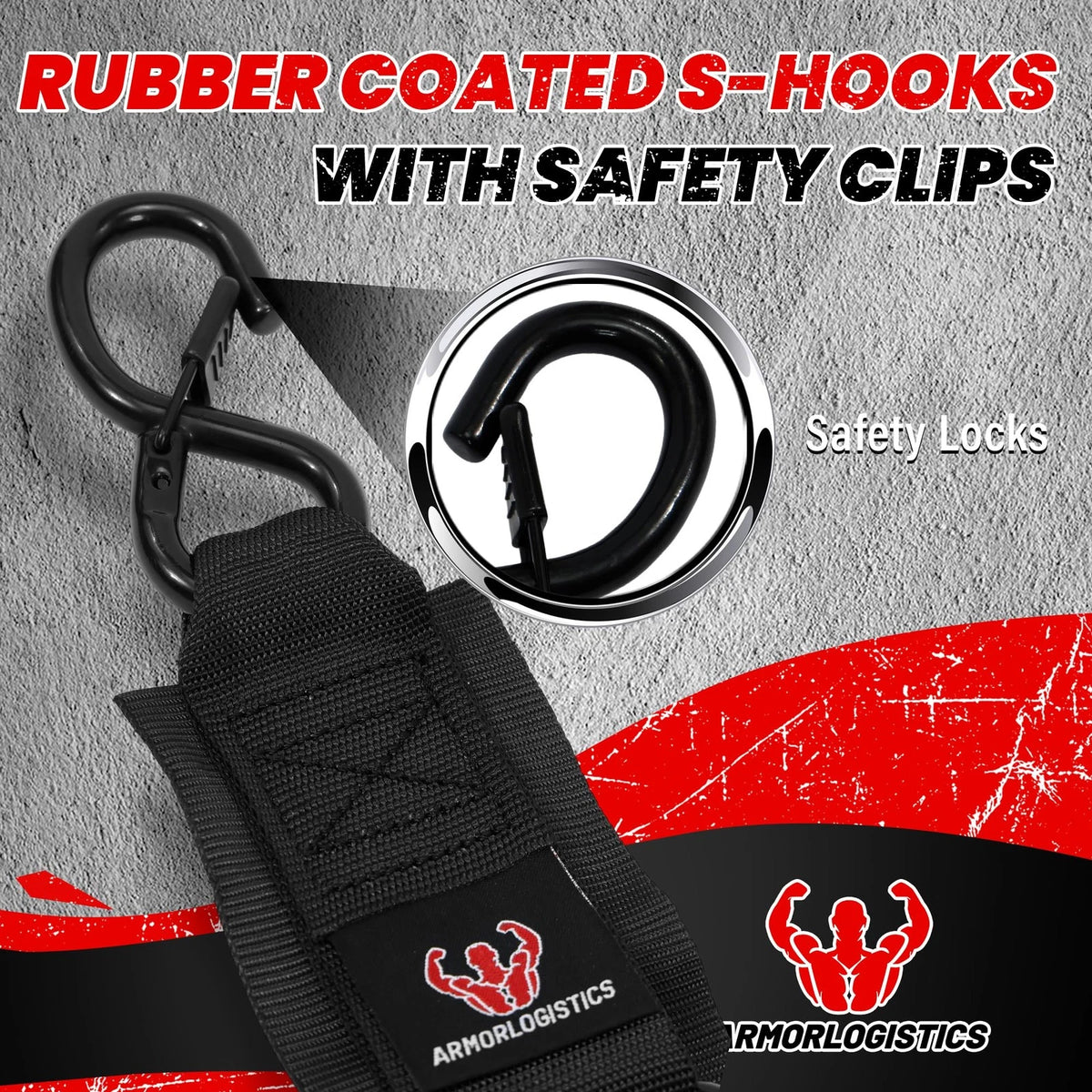 2X Boat Tie Down Straps for Trailer 48" x 2" Black