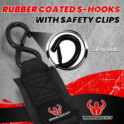2X Boat Tie Down Straps for Trailer 48" x 2" Black