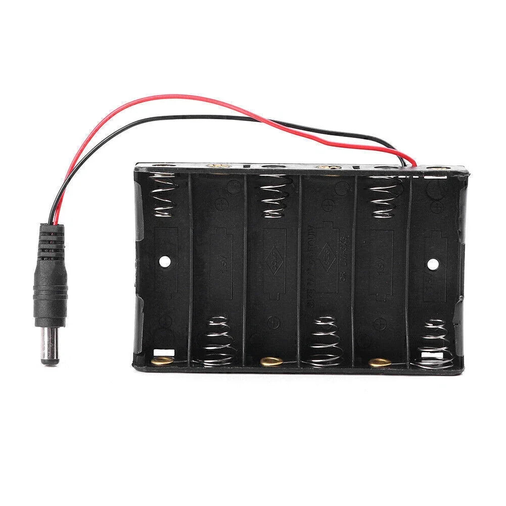 6 x AA 9V Battery Holder Box with DC 5.52.1mm Plug for Arduino