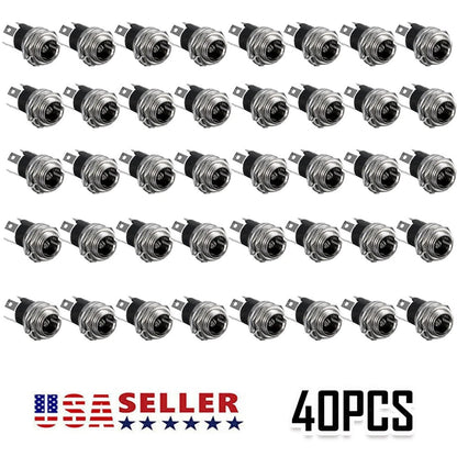 40PCS DC Power Supply Jack Socket Female Connector 5.5 x 2.1mm