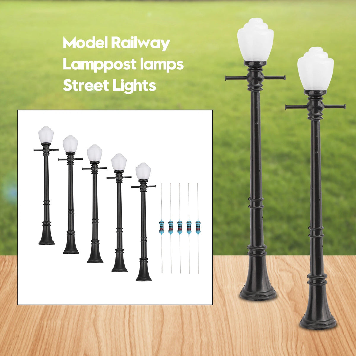 Set of 5 O Scale LED Street Lights for Model Railway T014-001