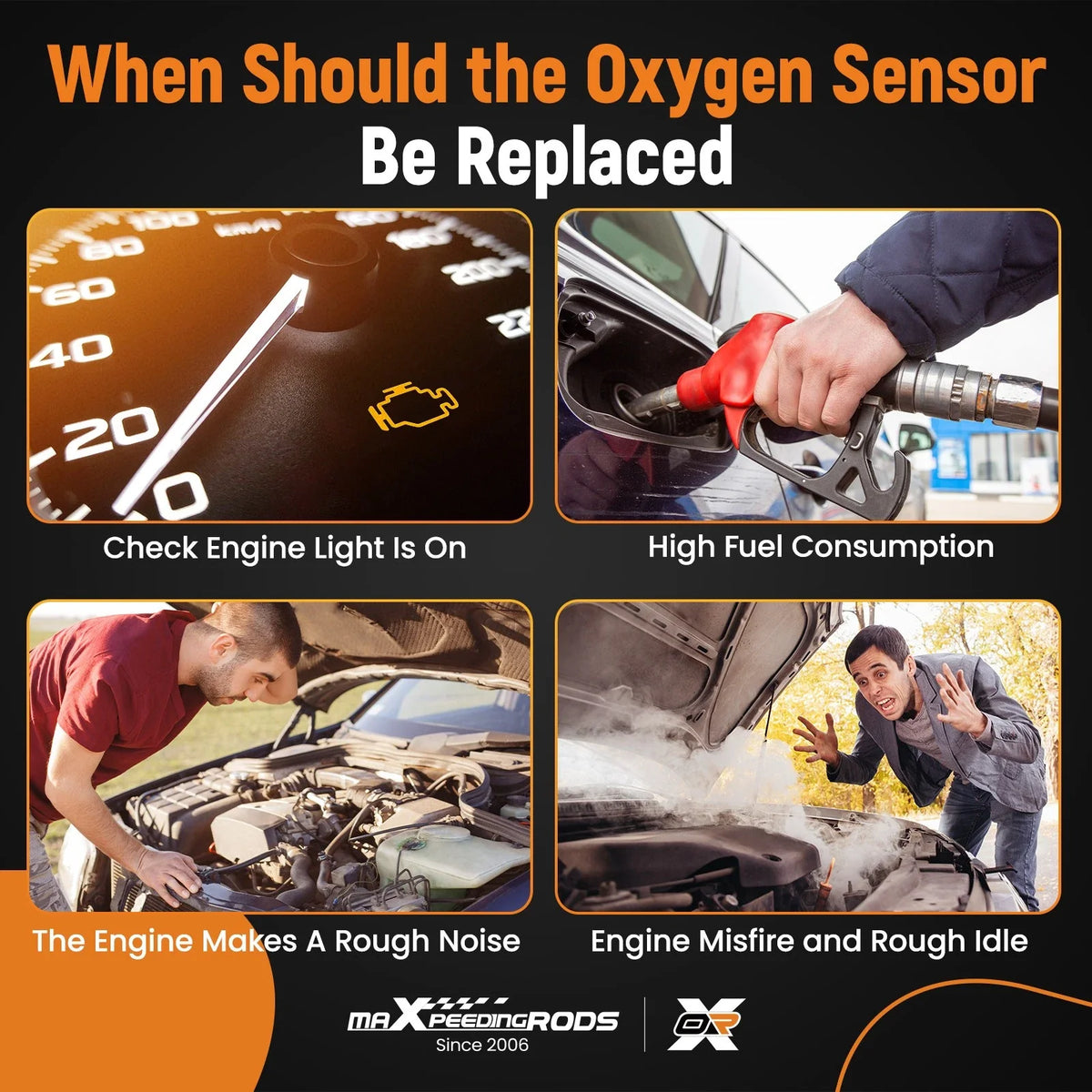 Set of 4 O2 Oxygen Sensors for Ford Flex 3.5L Turbo (2011–2015)