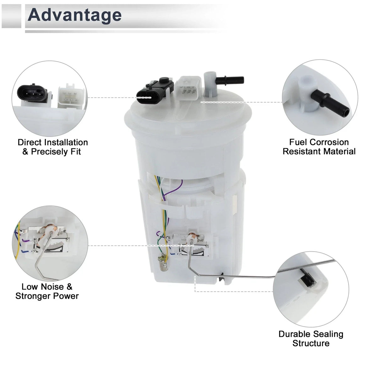 Fuel Pump Assembly for Chevrolet Aveo (2006–2008) L4 1.6L, Tube No. 96447645