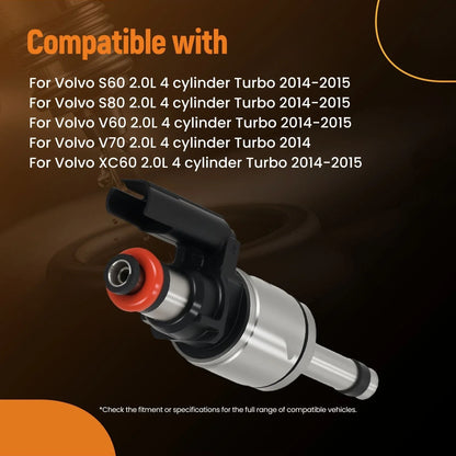 Set of 4 Fuel Injectors for Volvo XC70 S80 2.0L Turbo (2014–2015)
