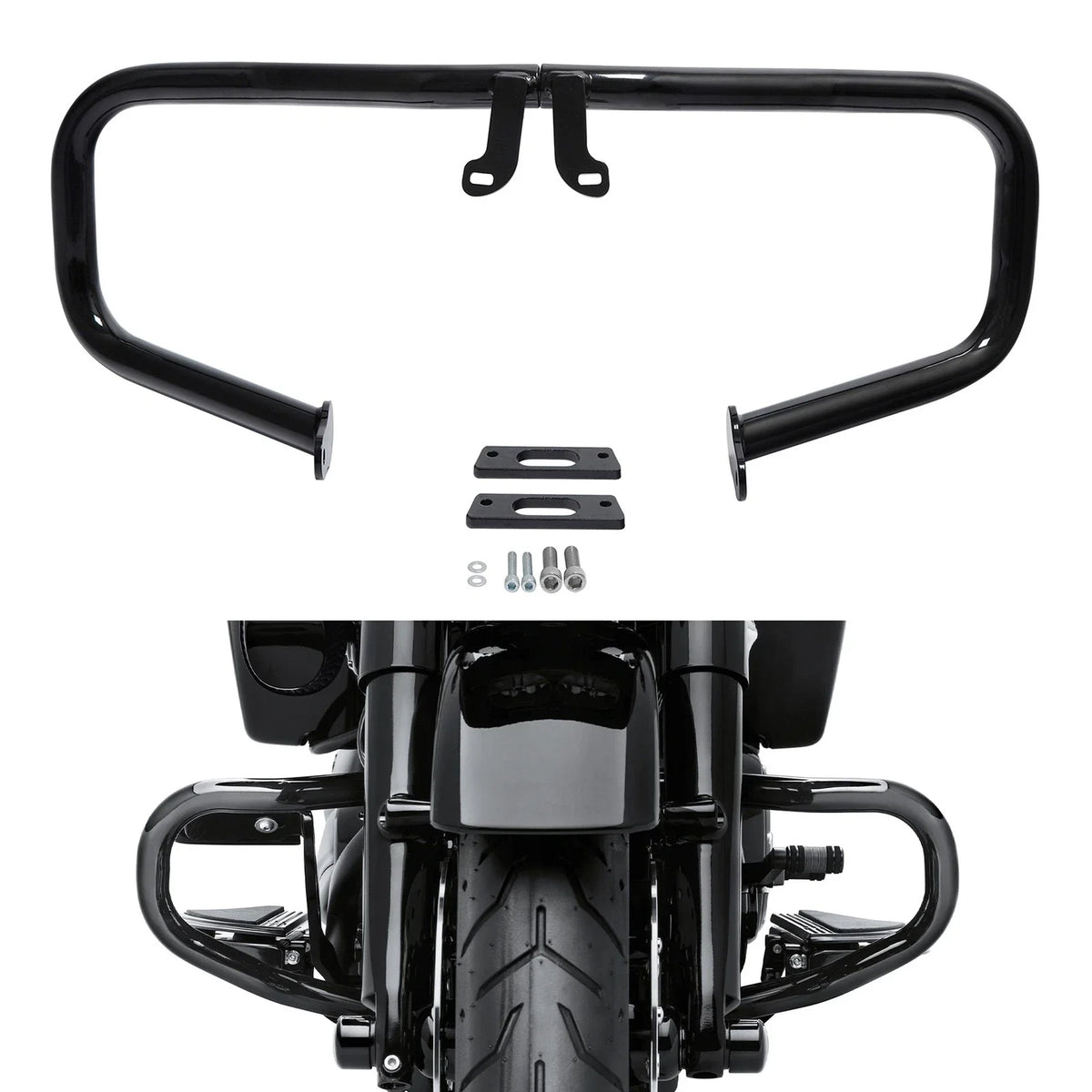 Chopped Engine Guard Crash Bar for Harley Road King, Street Glide (2014–2023)