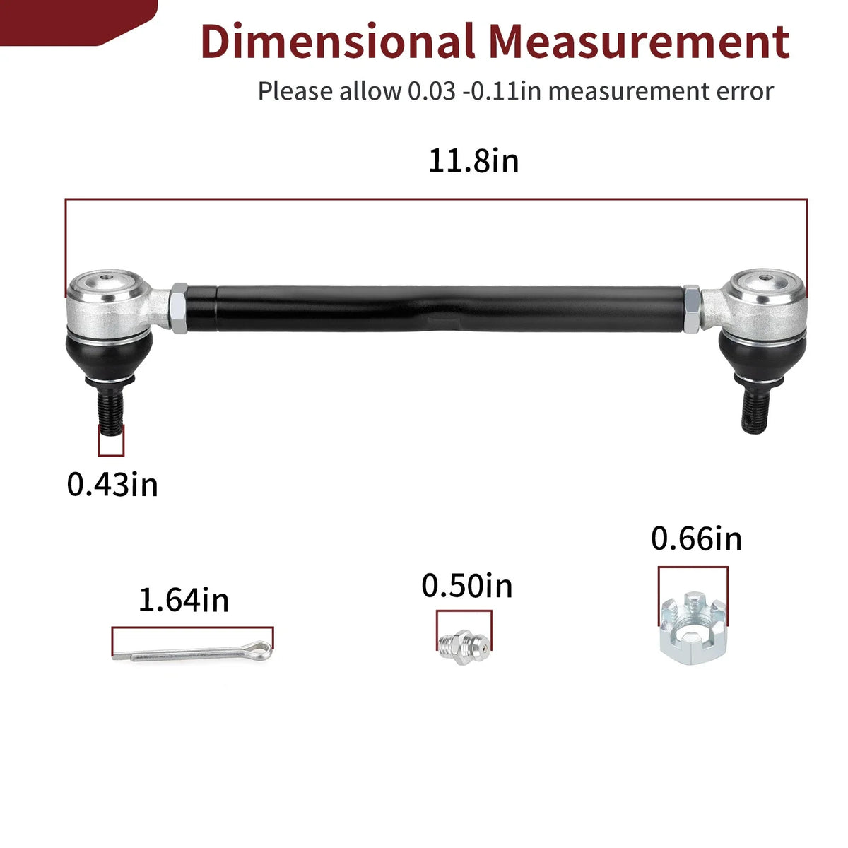 2Pcs Steering Tie Rod Assembly Kit for EZGO Golf Cart (70074-G01)