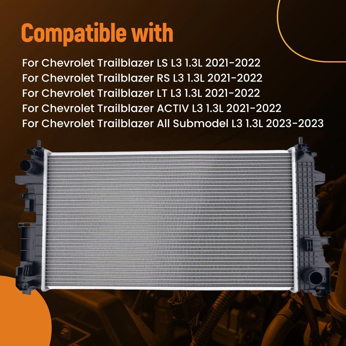 Engine Coolant Radiator for Chevrolet Trailblazer (2021–2025) 13909 Aluminum