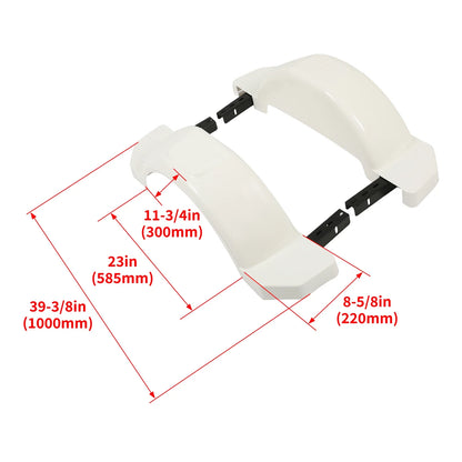 Set of 2 White Single Axle Trailer Fenders for 13" Wheels (Fits )