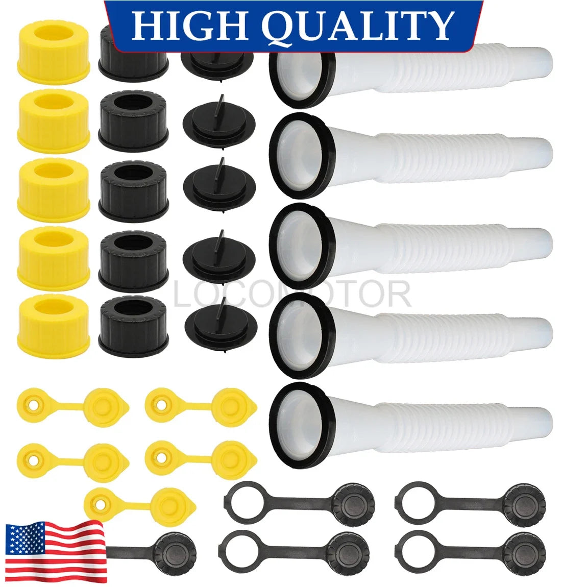 5X Replacement Gas Can Spout Nozzle Vent Kit for Plastic Gas Cans (Old Style)