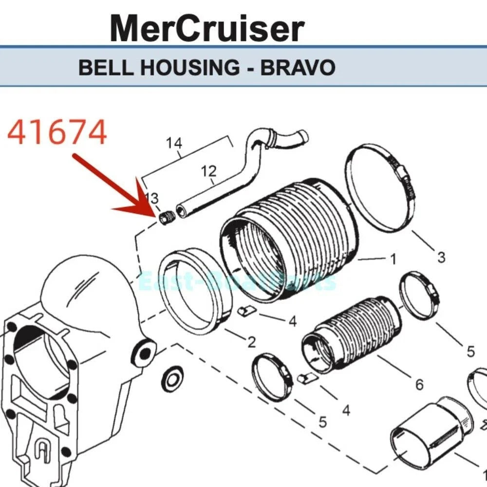 Gimbal Housing Water Hose Tool & Insert for MerCruiser (1990–1999) 91-43579 41674T 18-9845