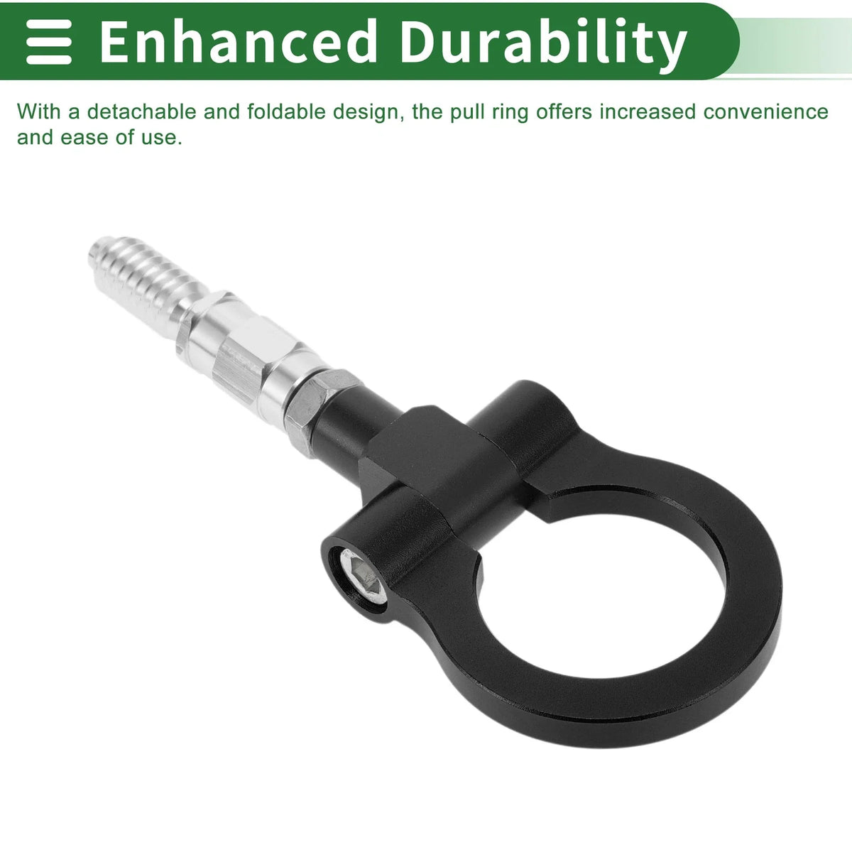 Front Rear Tow Hook Set for Ford Focus (1998–2025) 15.6mm Aluminum Alloy Black