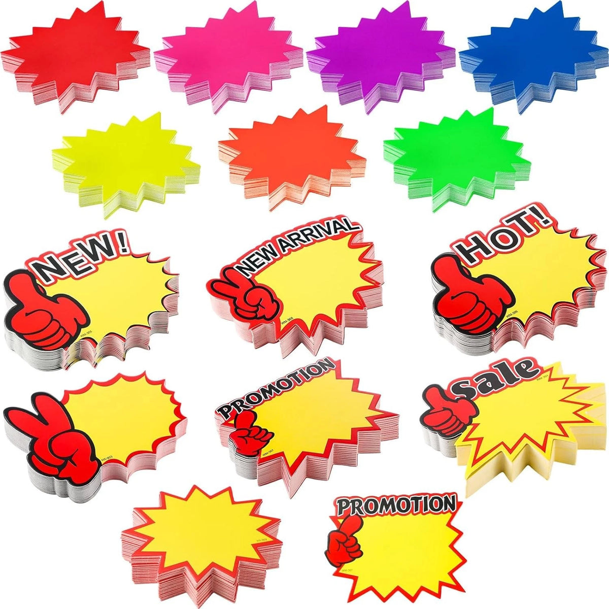 700 Pieces Starburst Signs Fluorescent 3.5x2.8 Inch